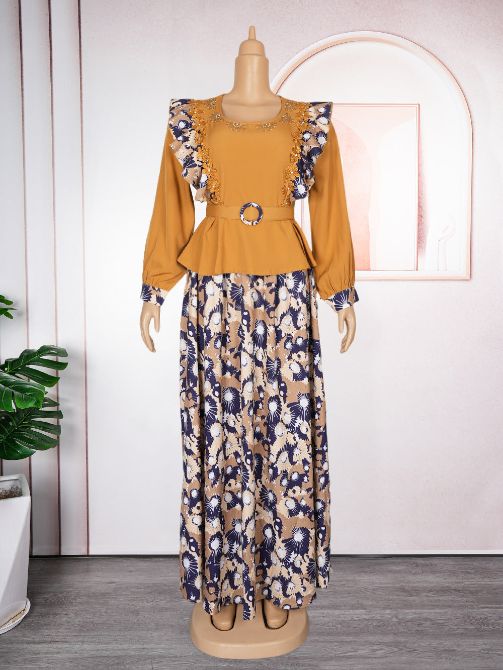 Women's African Wear Printed Dress Temperament Commute Dresses