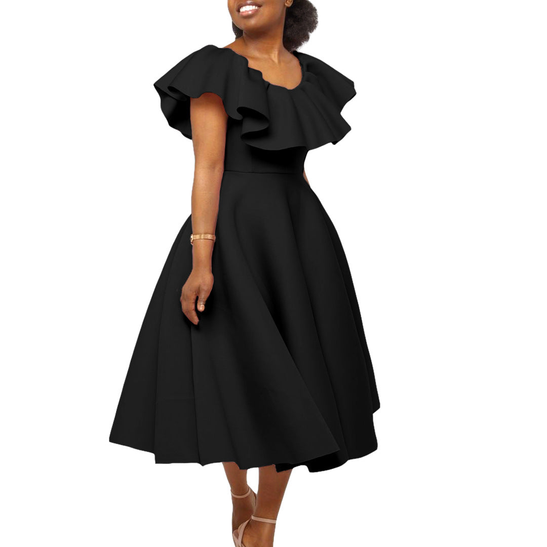 Fashionable Elegant Ruffled Banquet Party Formal Dress