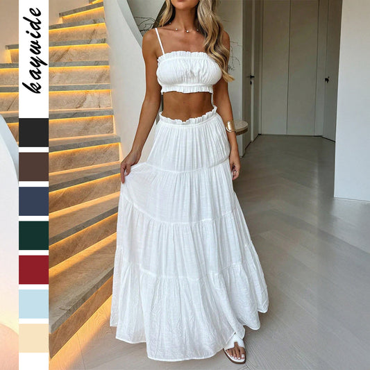 Women's Vacation Spaghetti Straps Tube Two-piece Fashion Casual Suit