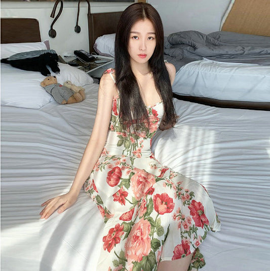 Rayon Printed Sling Mid-length Yu Dress Dresses