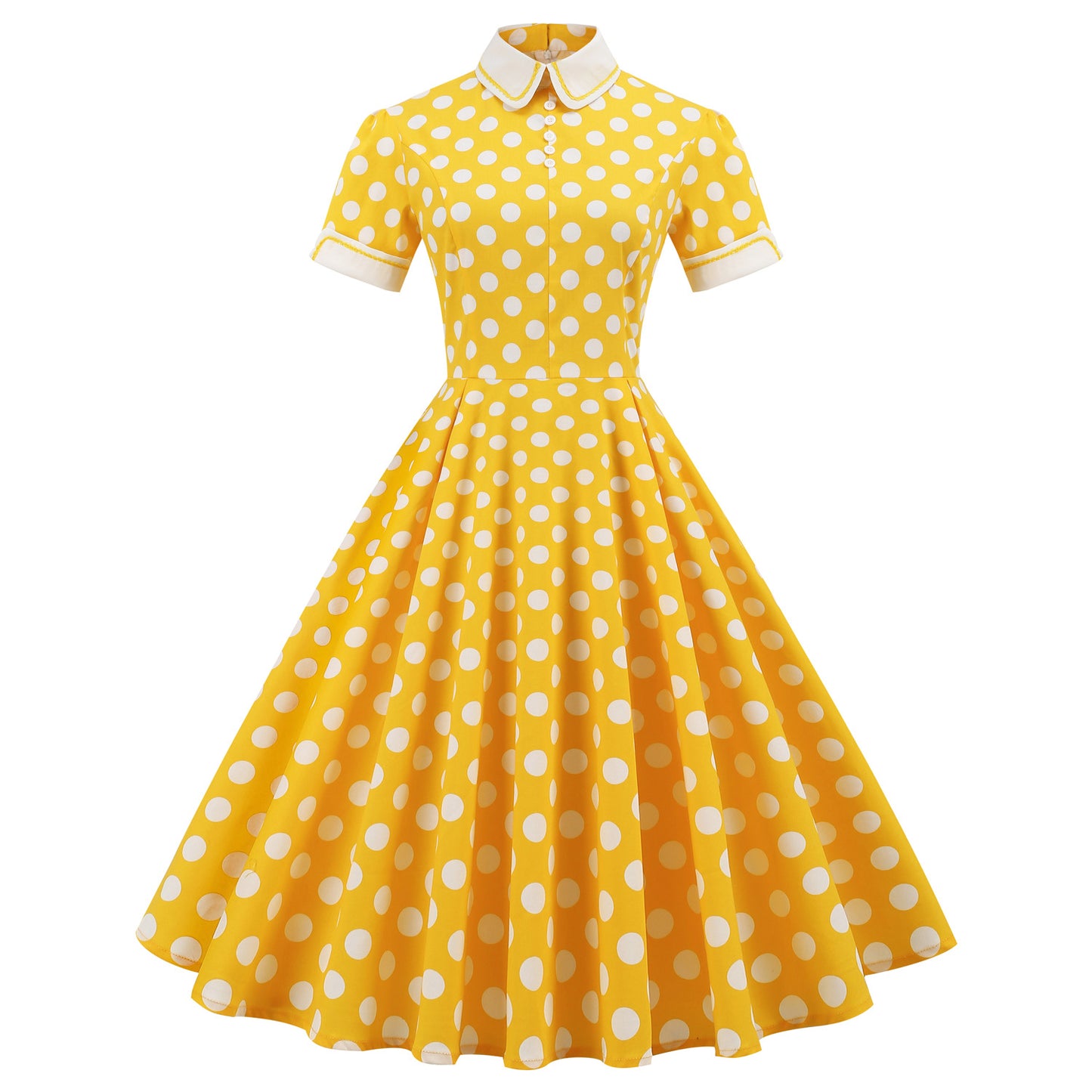 Style Royal Court Fresh Trim Contrast Dresses