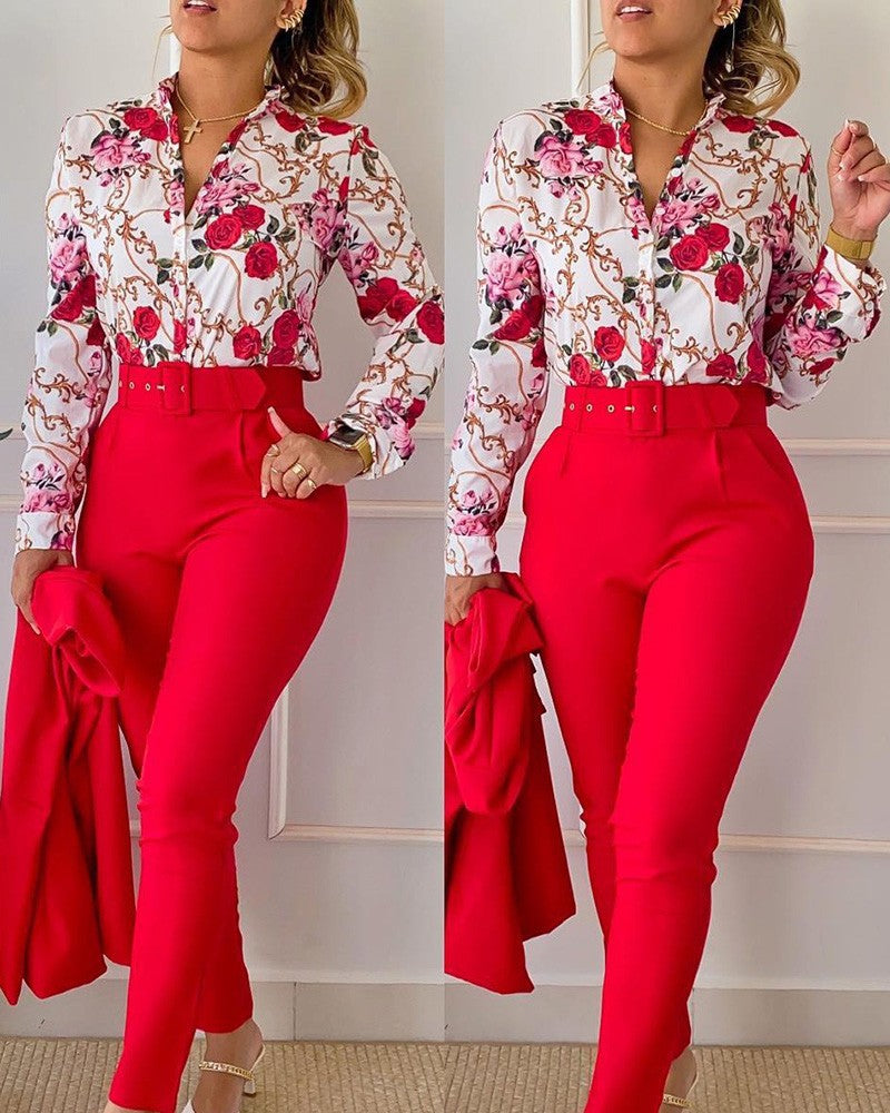 Women's Sweet Style Fresh Polyester Long Sleeve Fashion Casual Suits