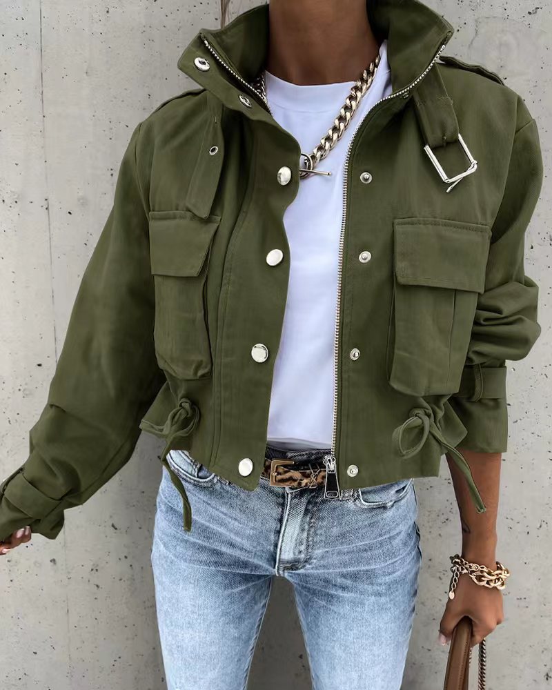 Women's Slouchy Creative Spring Printed Casual Coats