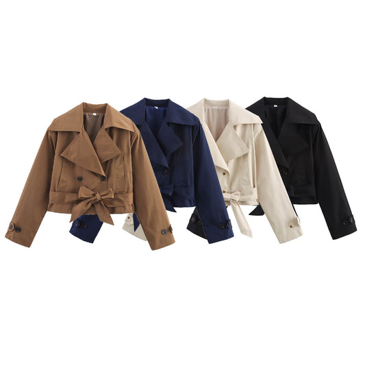Fashion Series Belt Long Sleeve Trench Coats