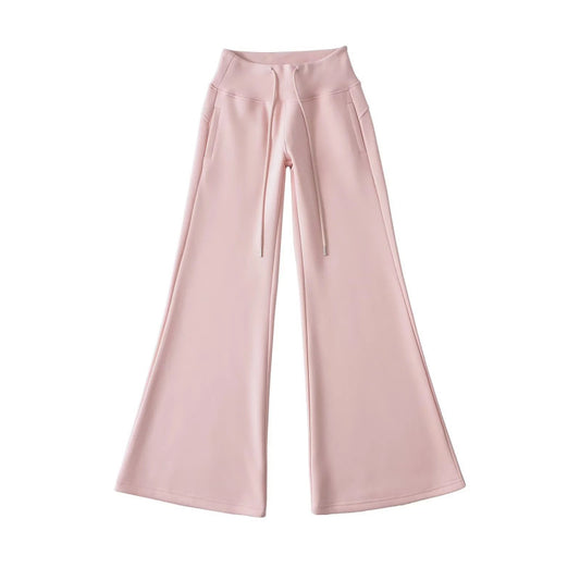 Women's Fleece-lined Thick Flared Casual Mopping Waist Pants
