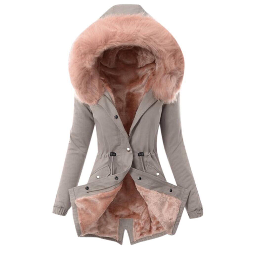 Women's Cotton Padded Parka Thick Warm Fur Coats