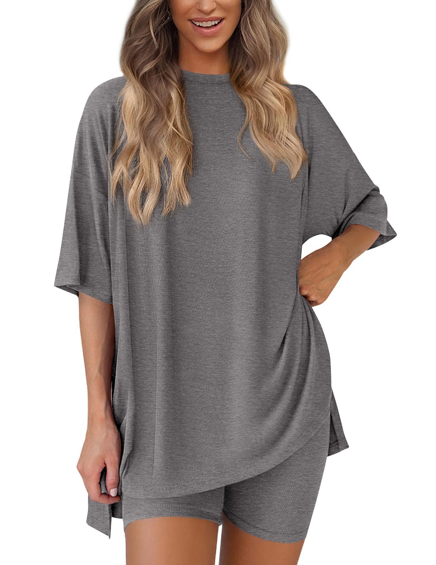 Women's Solid Color Pajamas Loose Slimming Home Fashion Casual Suit