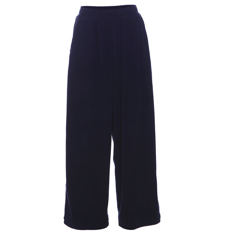 Women's Fashion Street Shooting High Waist Loose Straight Pants