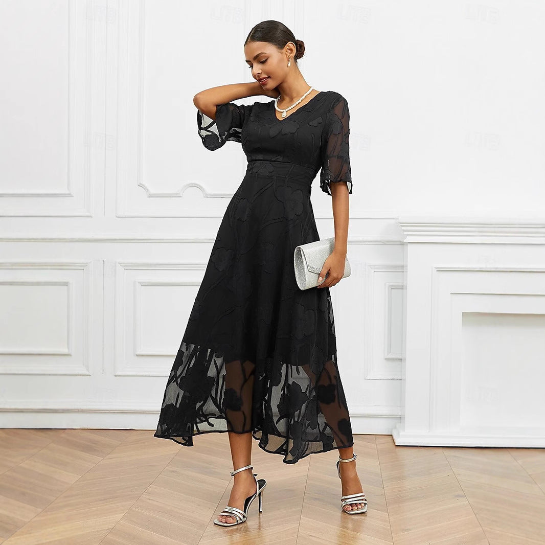 Large Swing Dress Fashionable Elegant Collar Dresses