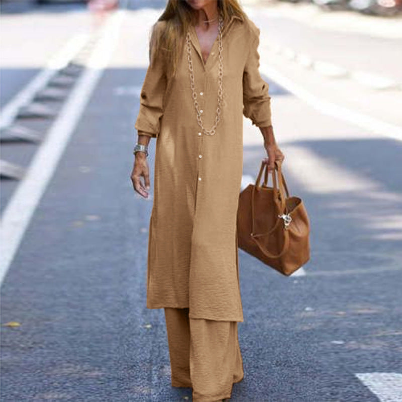 Fashion Holiday Casual Shirt Long Sleeve Suits