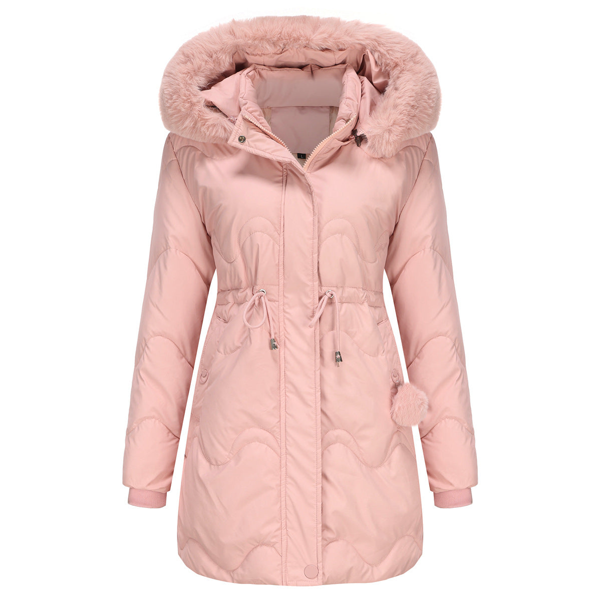 Women's Clothes Detachable Hat Wool Warm Parka Removable Coats