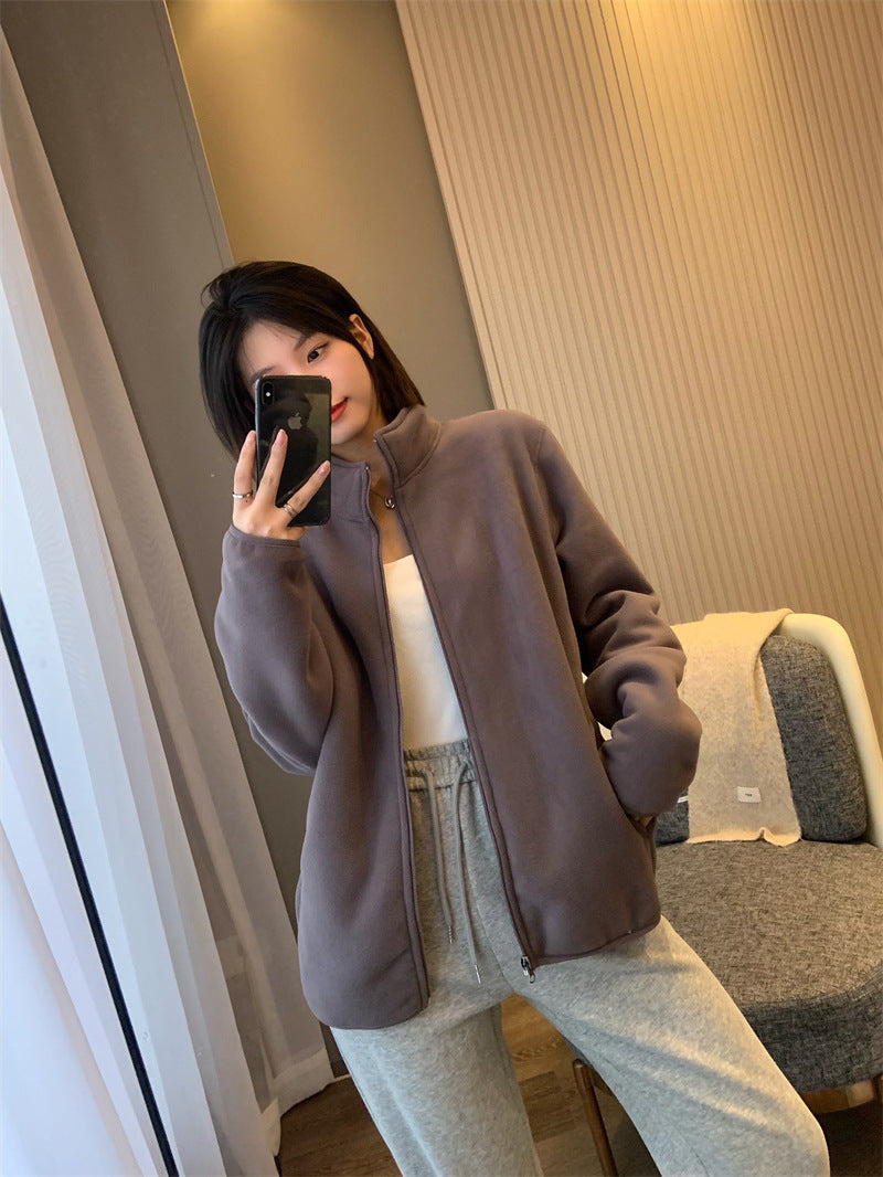 Composite Veet Lamb Fur Windproof Thickening Stand Jackets