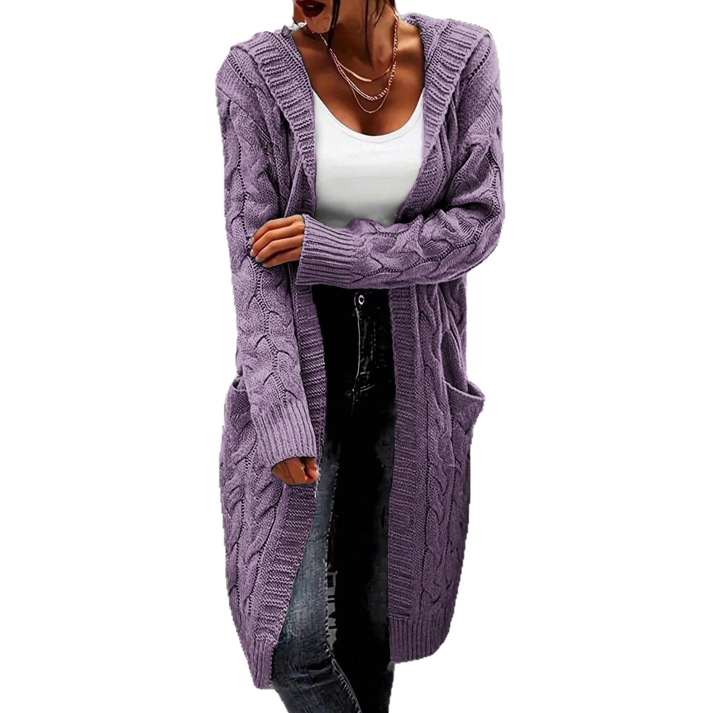 Durable Popular Women's Hooded Twist Pocket Women's Sweater