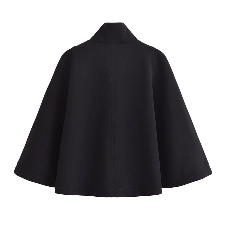 Autumn Pocket Decoration Versatile Long Sleeve Soft Cloak Coats
