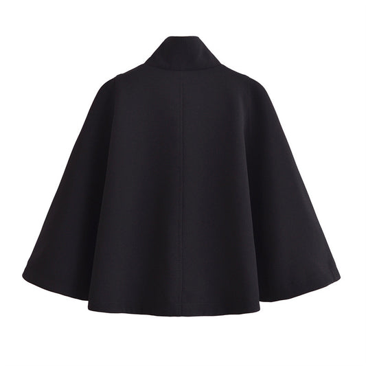 Autumn Pocket Decoration Versatile Long Sleeve Soft Cloak Coats