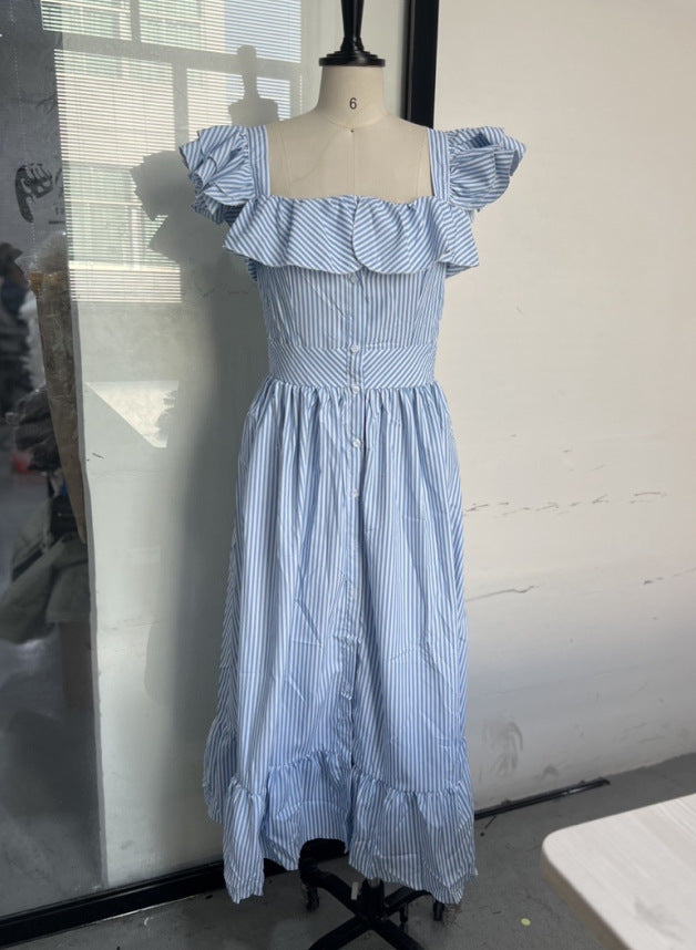Sleeves Ruffled Dress Fresh Sweet Style Dresses