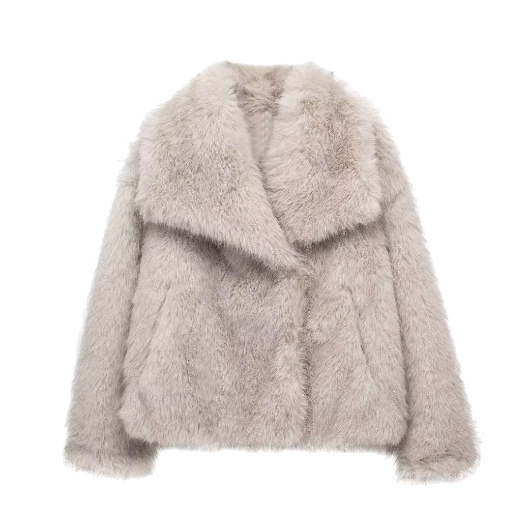 Women's Innovative French Artificial Fur Effect Coats