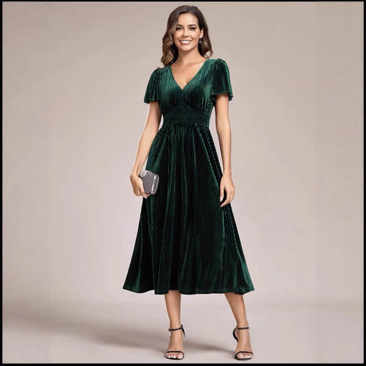 Women's Large Hem Long Dress Gold Veet Dresses