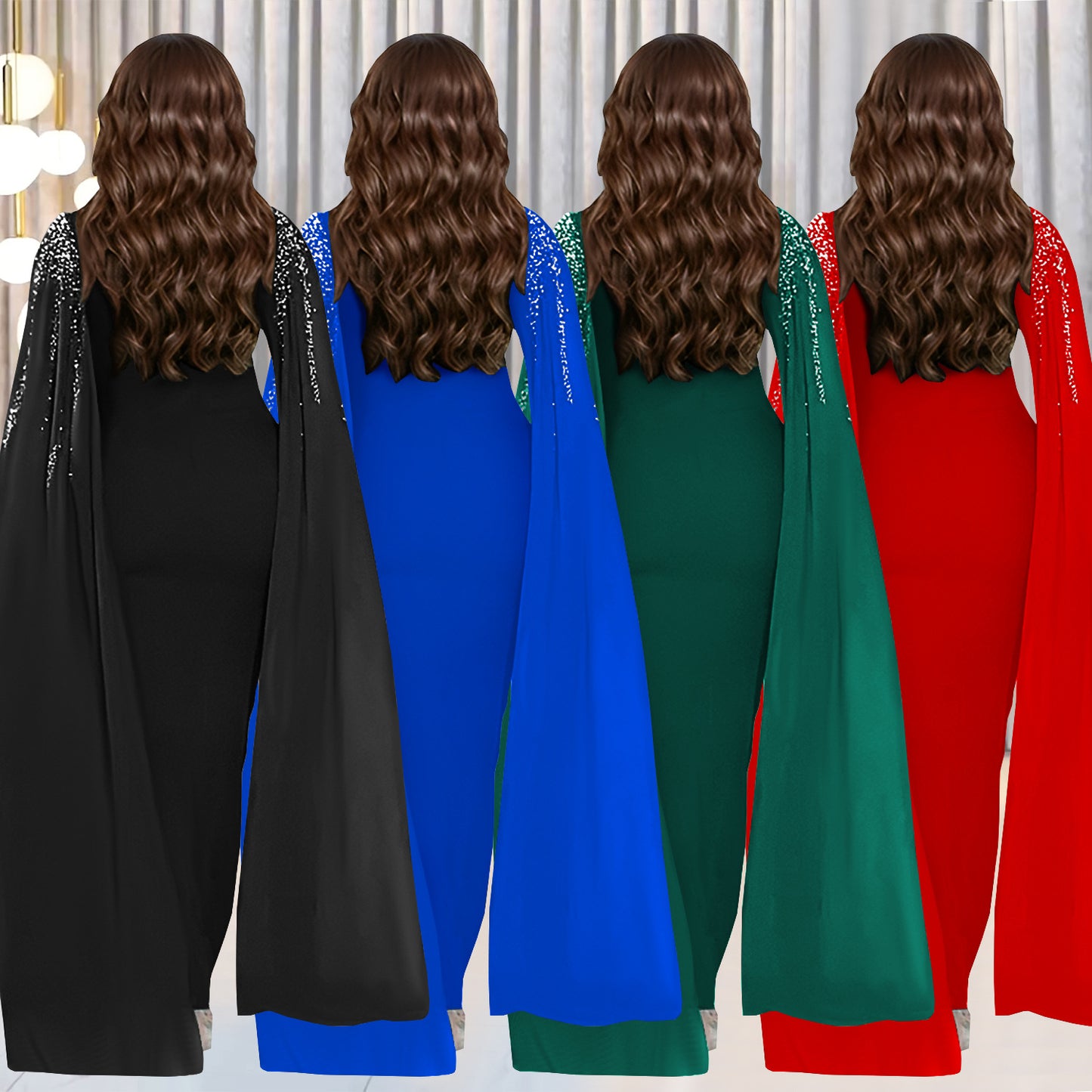 Women's Fashion Wear Elegant Graceful Rhinestone Dress Dresses
