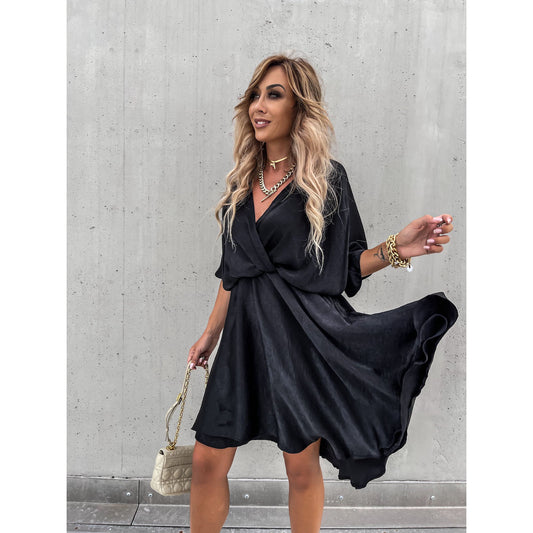Women's Loose Satin Dress Casual Holiday Dresses