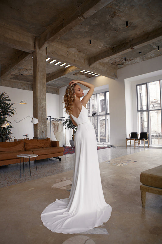 Women's Summer Sexy Sequined Suspender Split Backless Wedding Dresses