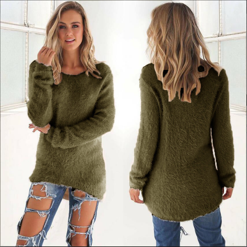 Women's Fashion Solid Color Long Sleeve Sweater