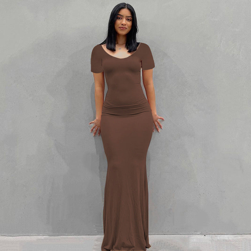 Classy Women's Long Casual Long-sleeved Home Dress