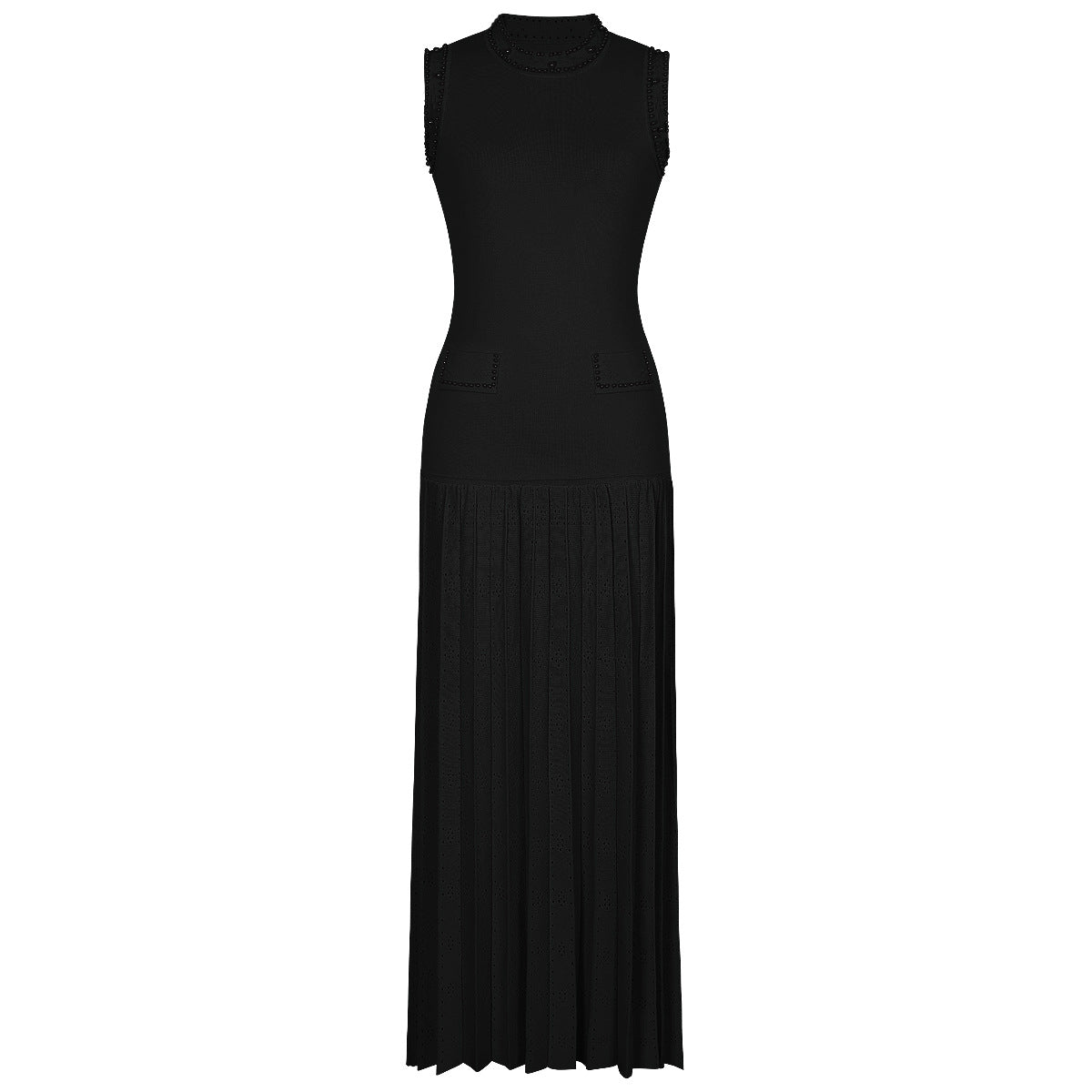 Bead Knitted Slim Fit Slimming Long Dresses