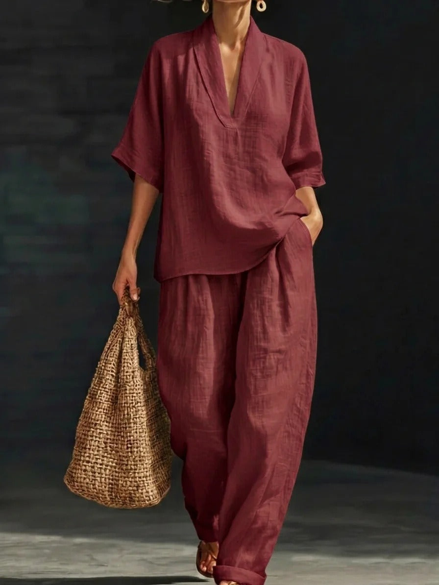 Women's Loose Leisure Simple Solid Color Two-piece Fashion Casual Suit