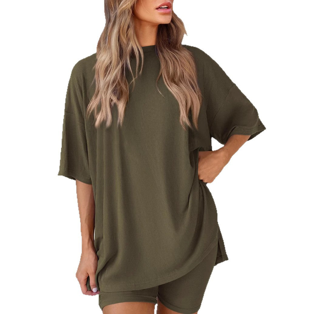 Women's Solid Color Pajamas Loose Slimming Home Fashion Casual Suit