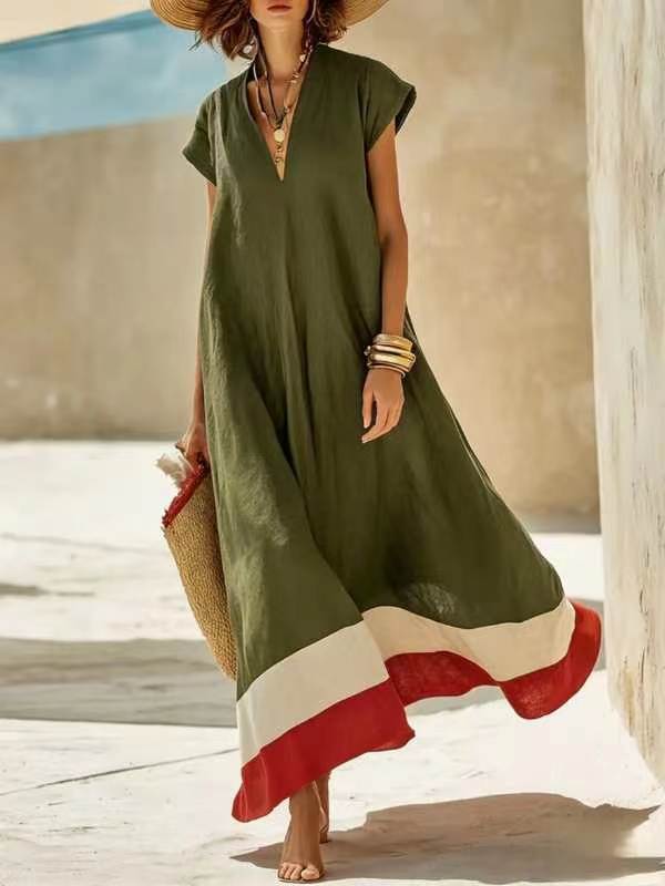 Elegant Comfort Casual Vacation Style Cotton Dress