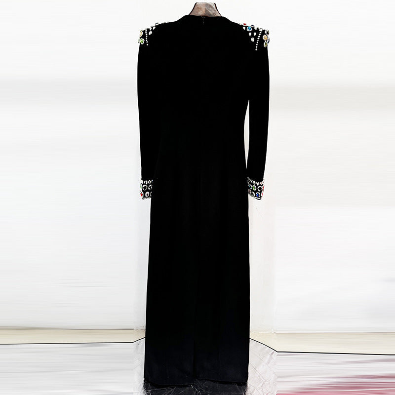 Pretty Elegant Long-sleeved With Diamonds Formal Dress