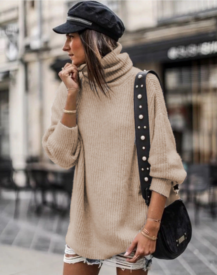 Women's Long Sleeve Solid Color Loose Knit Sweaters