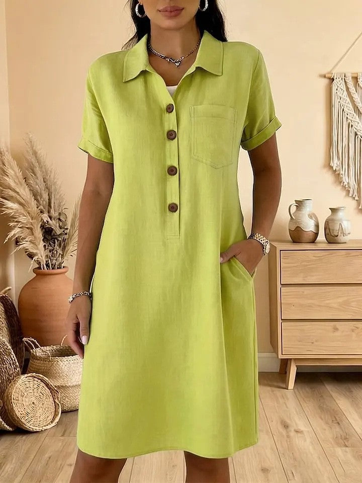 Women's Summer Comfort Casual Pocket Cotton Dress