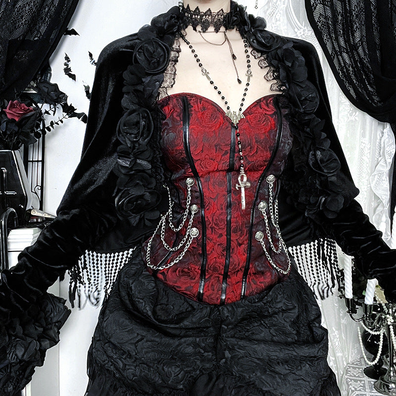 Veet Cloak Autumn Versatile Gothic Halloween Blouses
