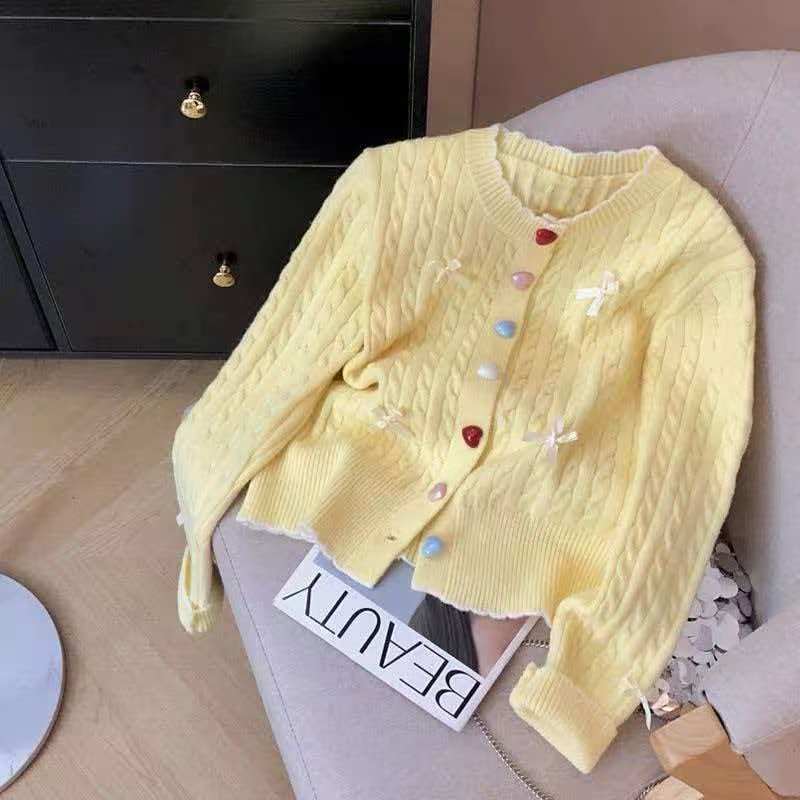 Women's Korean Sweet With Round Heart-shaped Colorful Design Women's Sweater