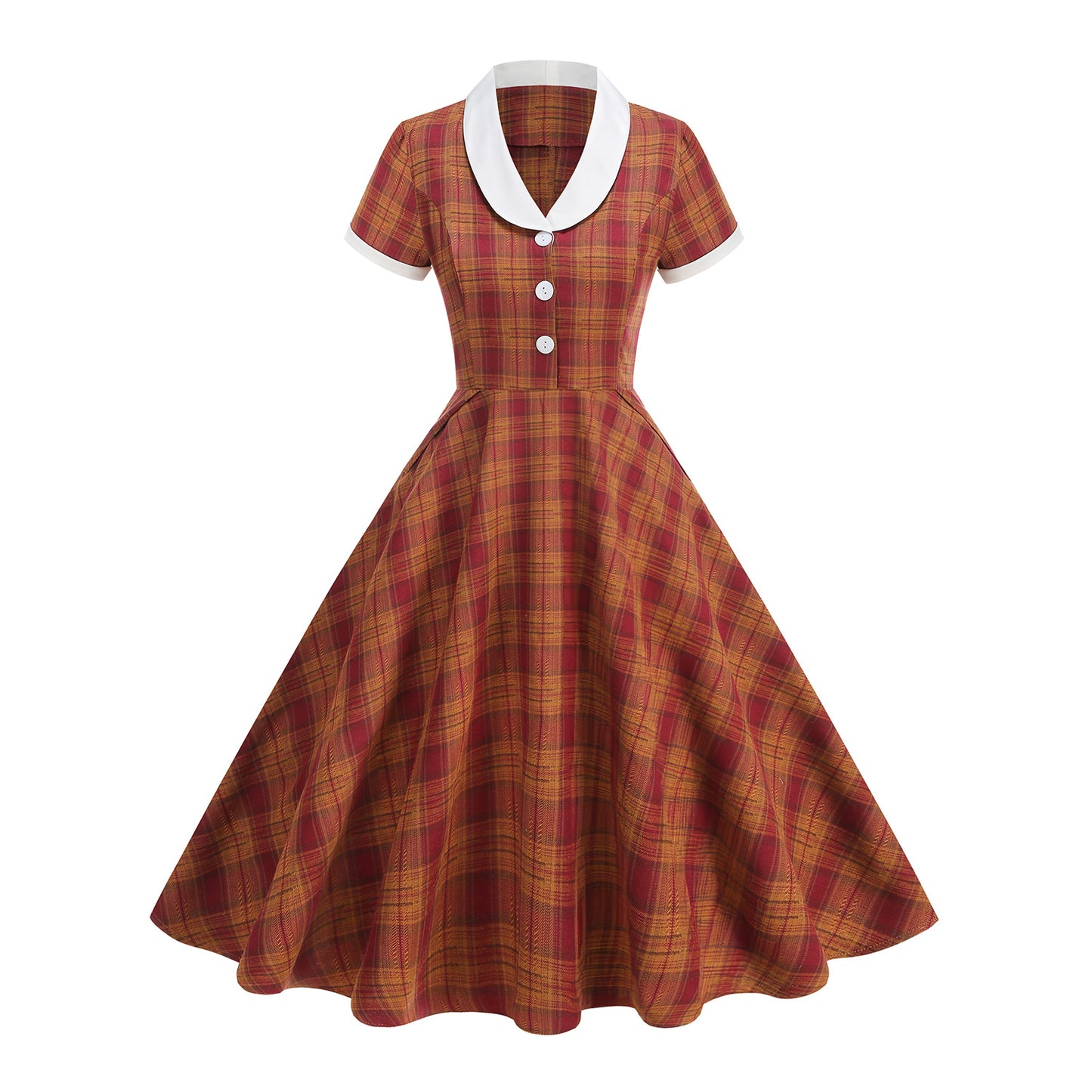 Retro Style Classic British Noble Court Color Effect Collar Dress
