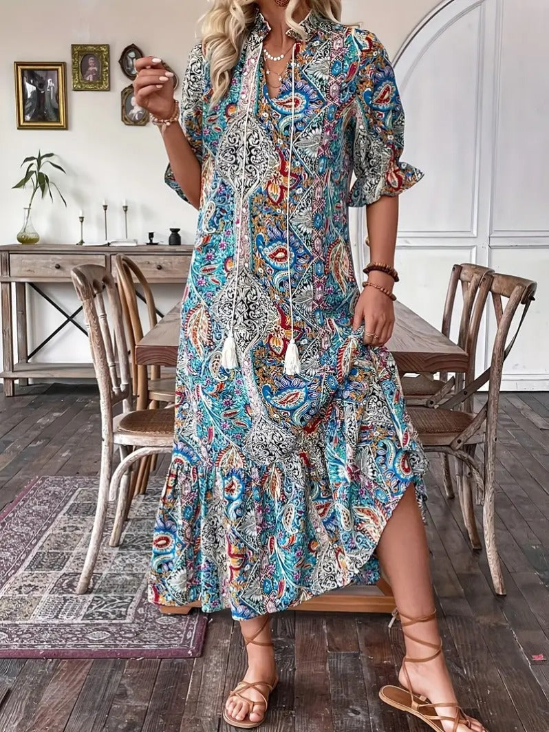 Charming Versatile Women's Autumn Printed Ruffled Clothing