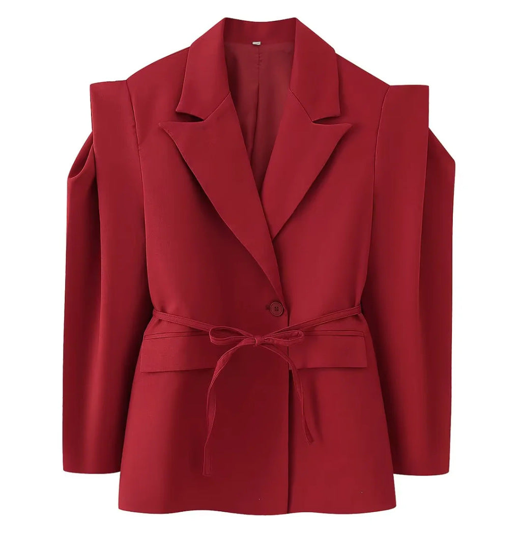 Women's Comfortable Temperament Commute Padded Shoulder Coats