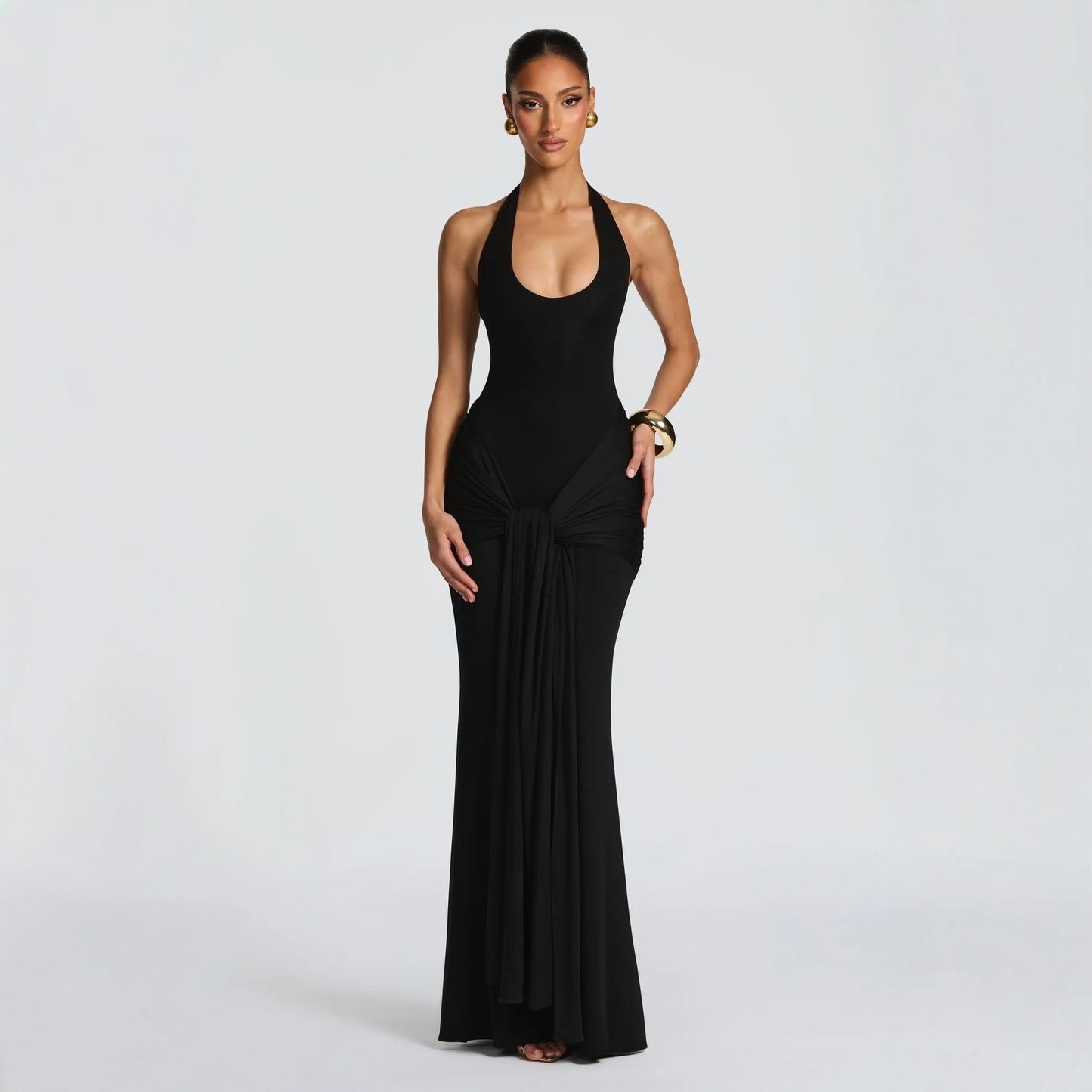 Women's Solid Color Sleeveless Waist Ribbon For Dress