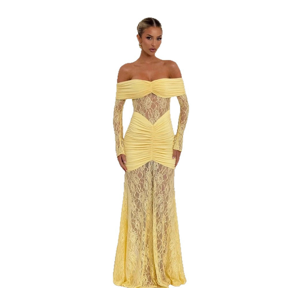 Sexy Cutout Long-sleeved Fishtail Long Dress Dresses