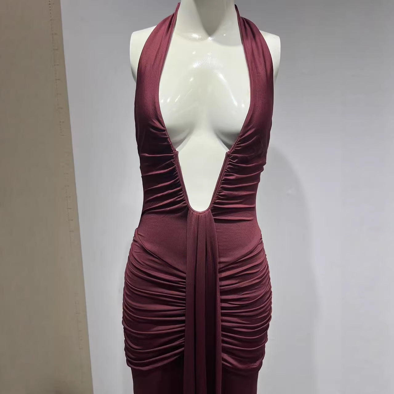 Women's Elegant Vacation Style Backless Halter Sheath American Dress