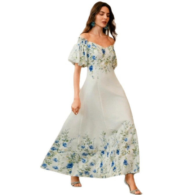 Comfortable Casual Charming Printed Sleeve Slim Dress