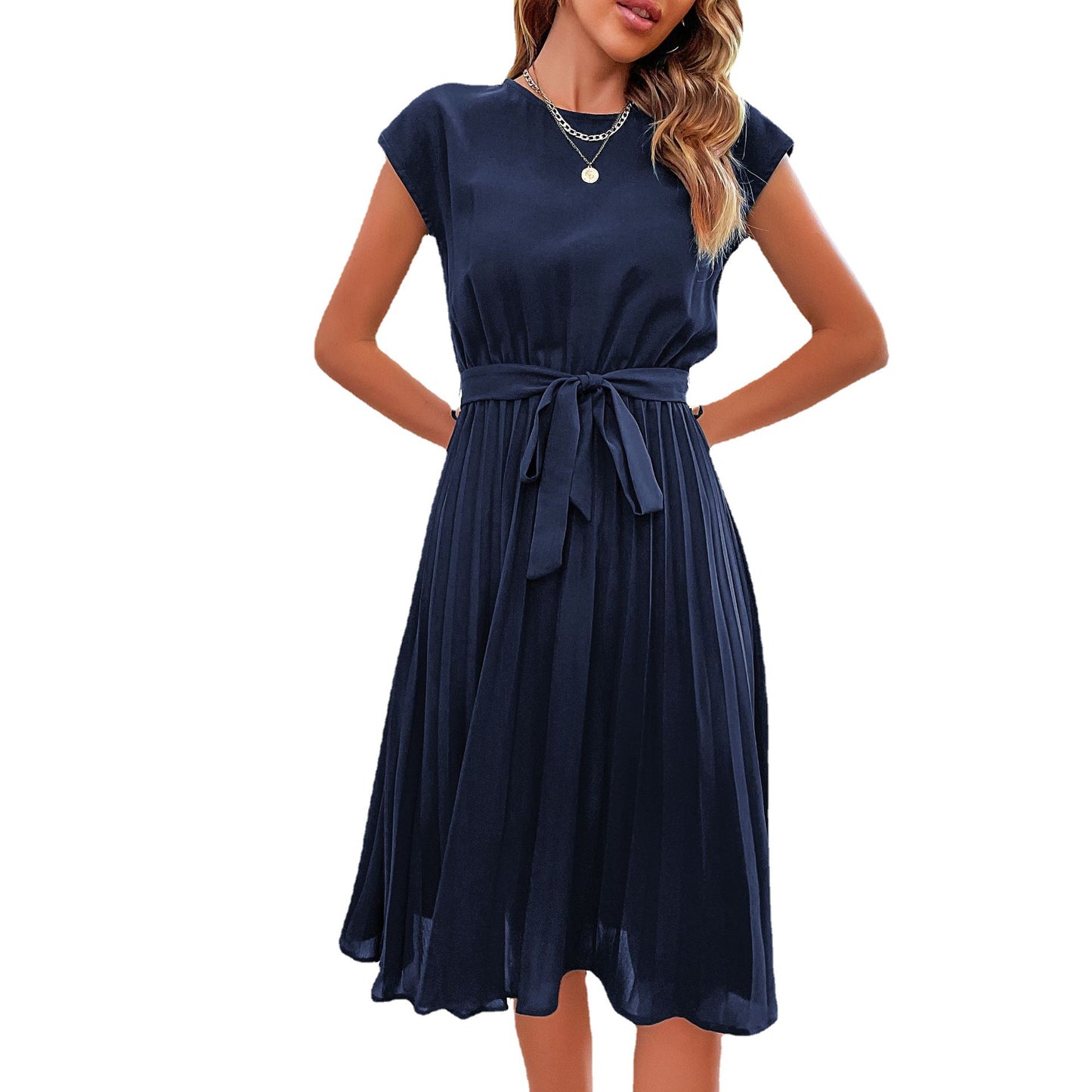 Women's Summer Solid Color Pleated Dress Dresses