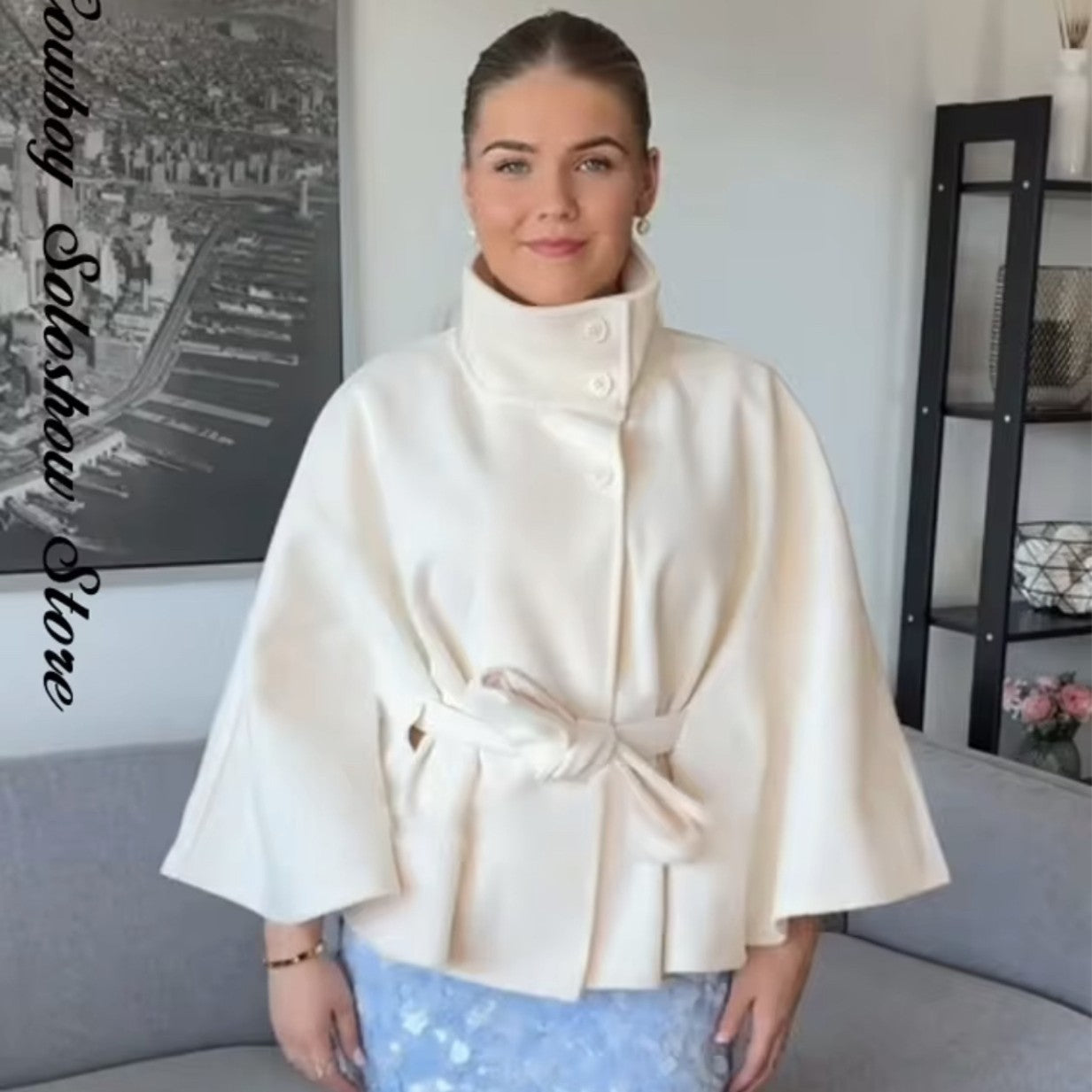Women's Fashion Loose Lapel Bathrobe Belt Coats