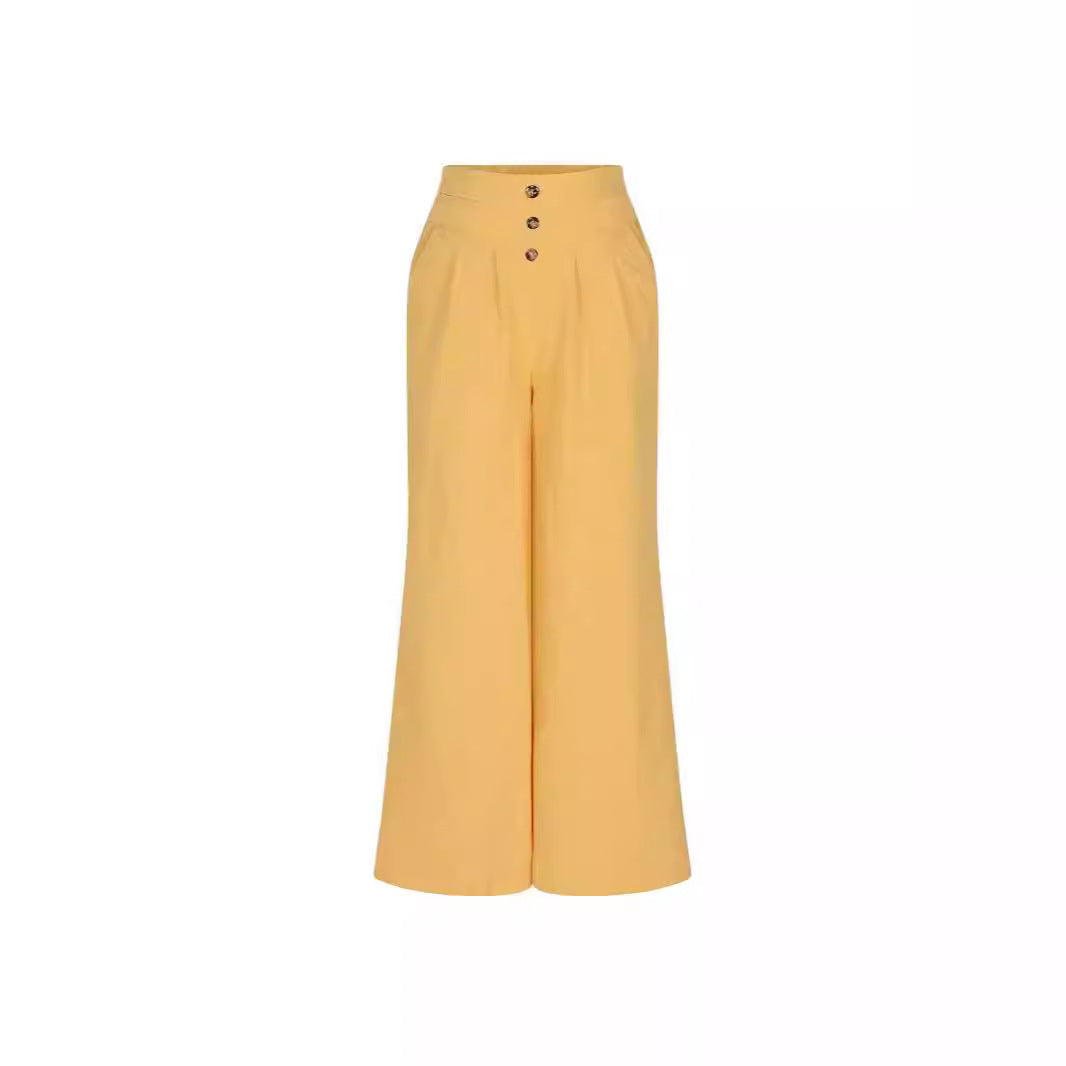Women's Draping Loose Half Elastic High Waist Pants