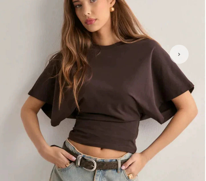 Women's Style Sense Of Design Round Neck Blouses