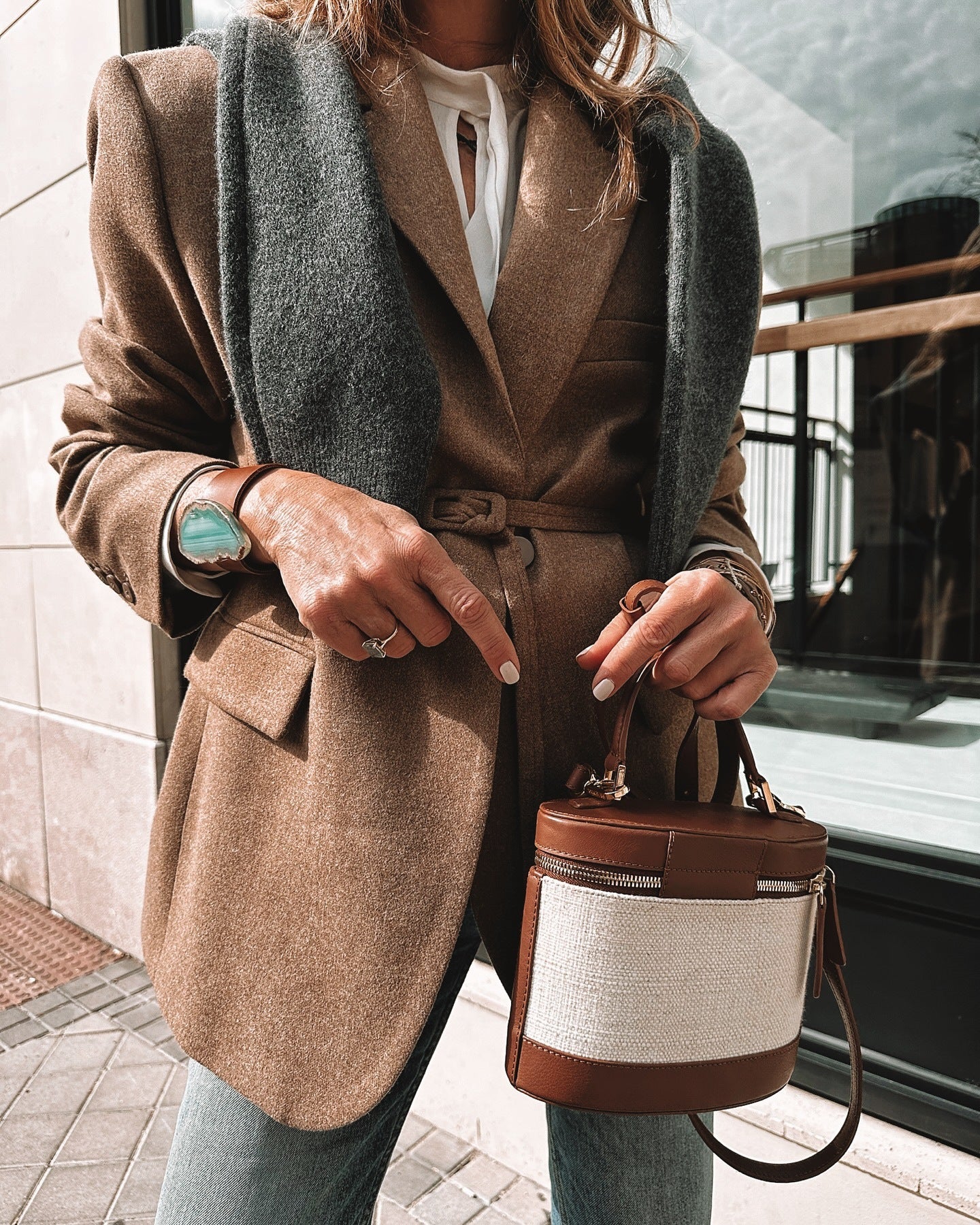 Women's Unique Fashion Casual Woolen Belt Coats