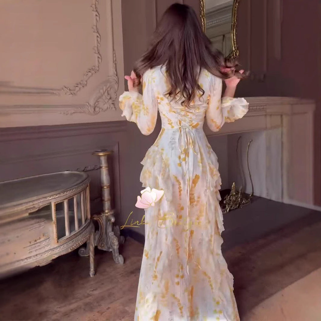 Women's Elegant Temperament Long Sleeve Dress Soft Dresses