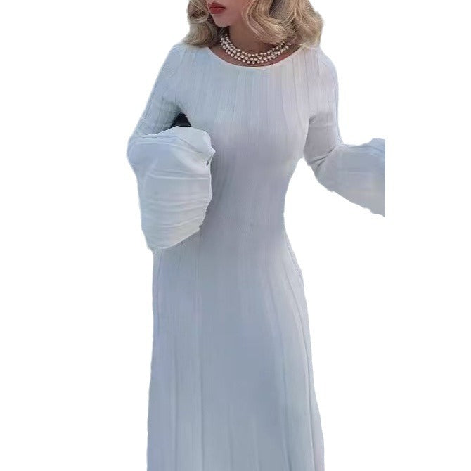Women's Dress Casual Cored Yarn Slimming Round Dresses